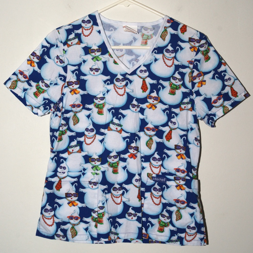 Halloween ghost scrub top Peaches WKGH